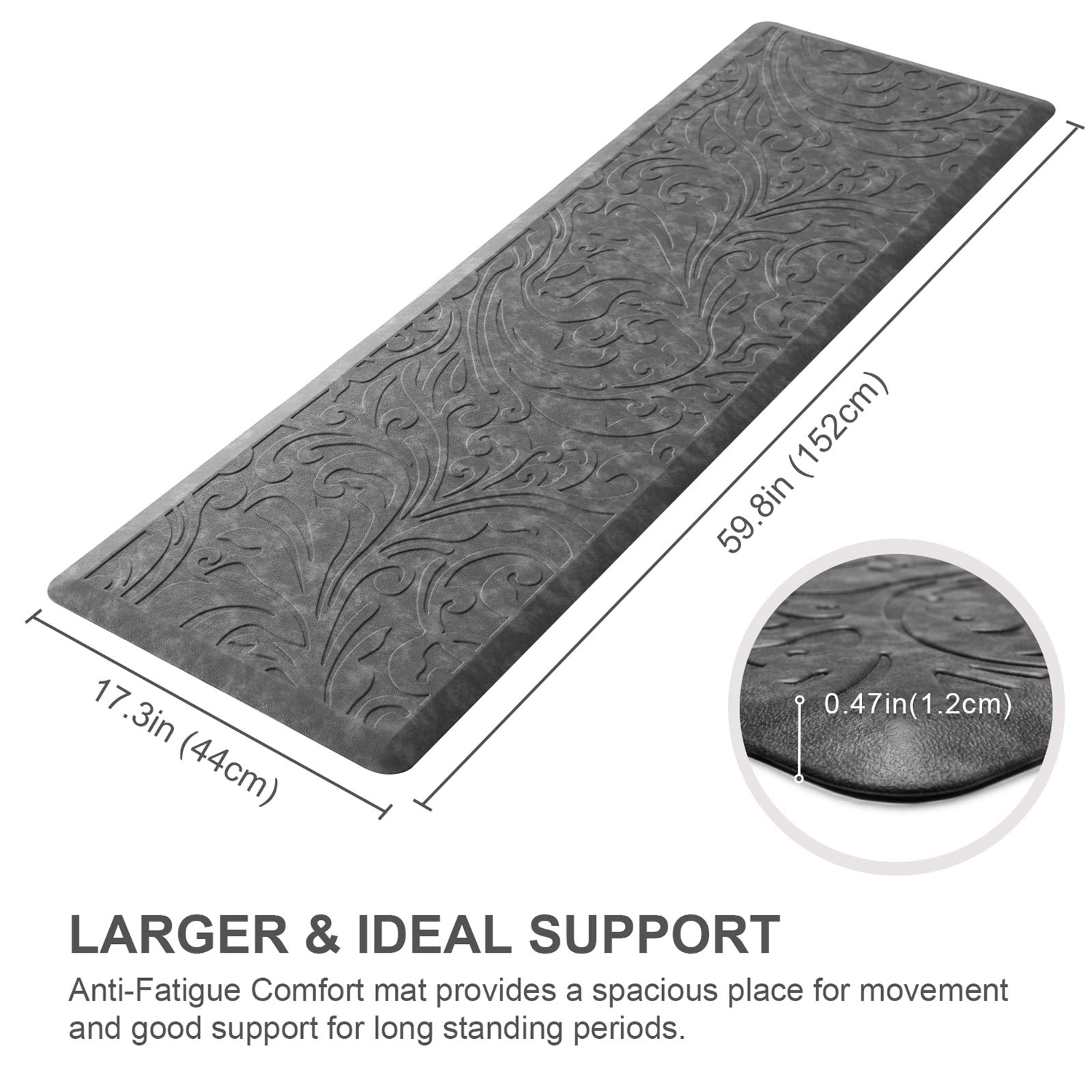 Kmat Kitchen Mat Cushioned Anti-Fatigue Floor Mat Waterproof Non-Slip Standing Ergonomic Comfort For Home,Office,Sink,Laundry,De
